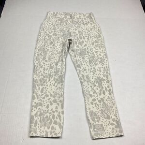 Lululemon Womens Wunder Under Cropped Leggings Printed High Rise Pull On Size 6